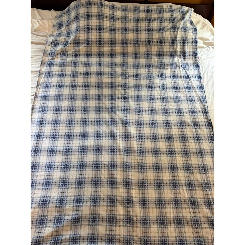 Dunelm Mill Nautical Sailboat Plaid Single Duvet Cover Blue Reversible Bedding